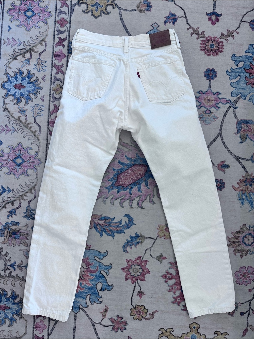 Levi's 501 White High-Rise Button Fly Straight Jeans - Women's 28